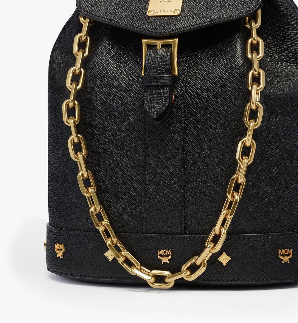 MWKGATA01BK001-Pina Drawstring Backpack in Studded Calfskin|Black
