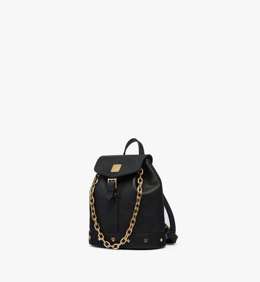 MWKGATA01BK001-Pina Drawstring Backpack in Studded Calfskin|Black