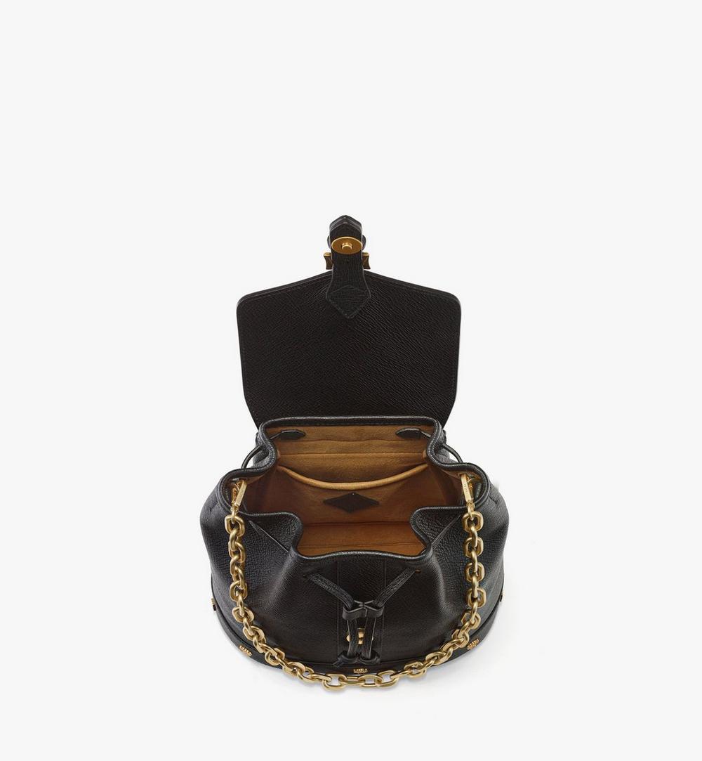 MWKGATA01BK001-Pina Drawstring Backpack in Studded Calfskin|Black