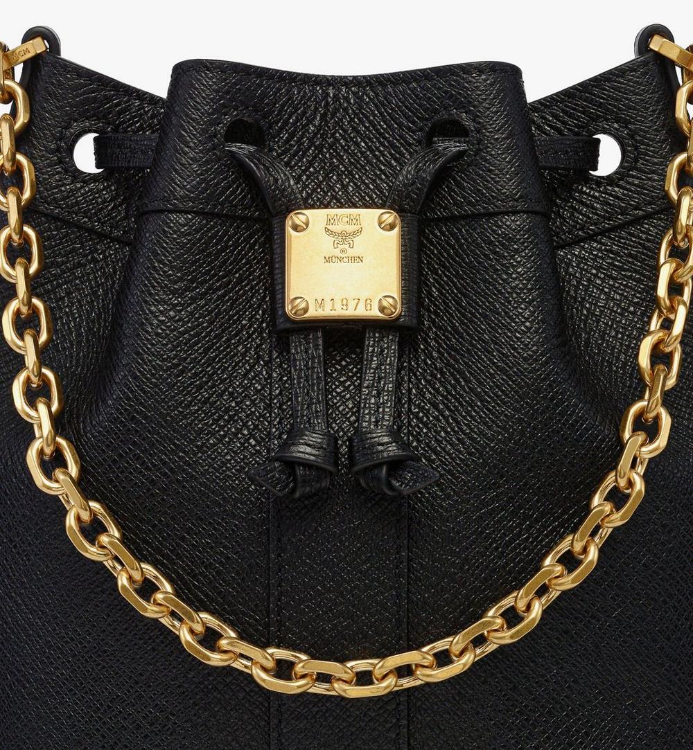 MWDGADU03BK001-Pina Drawstring Bag in Studded Calfskin|Black