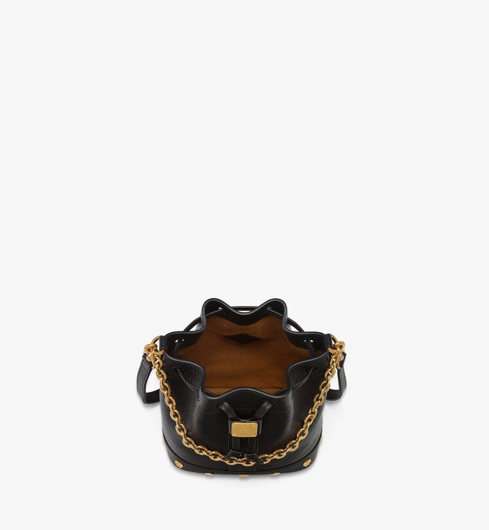 MWDGADU03BK001-Pina Drawstring Bag in Studded Calfskin|Black