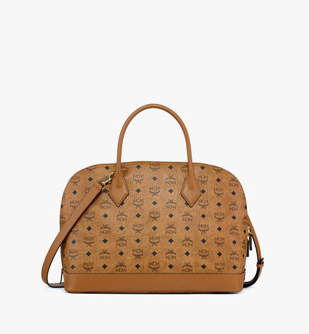 MWTGATA01CO001-Pina Studded Tote in Visetos|Cognac