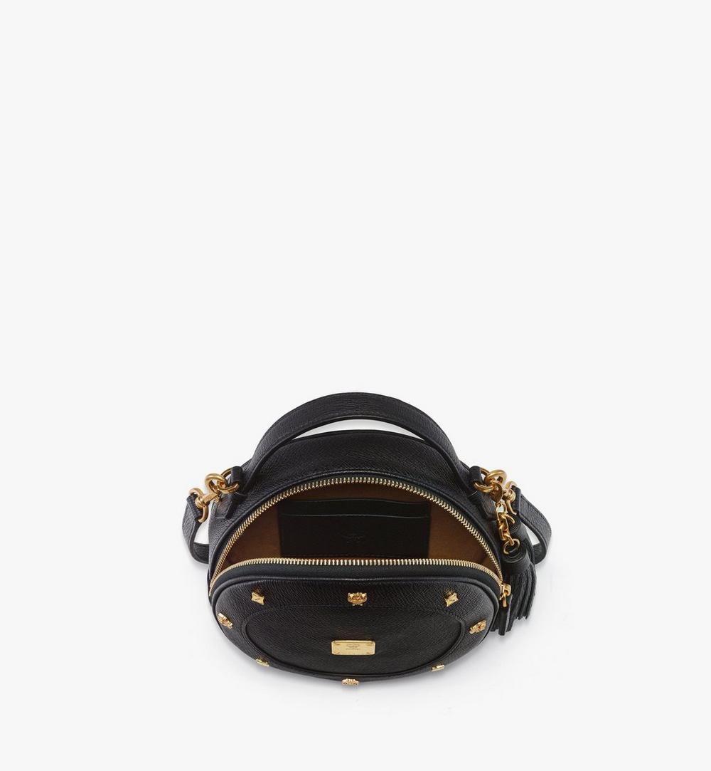 MWRGAOB03BK001-Pina Tambourine Bag in Studded Calfskin|Black