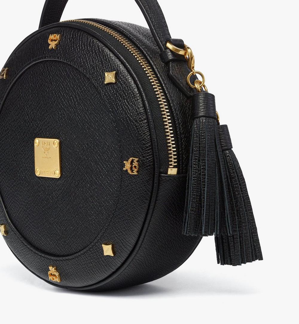 MWRGAOB03BK001-Pina Tambourine Bag in Studded Calfskin|Black