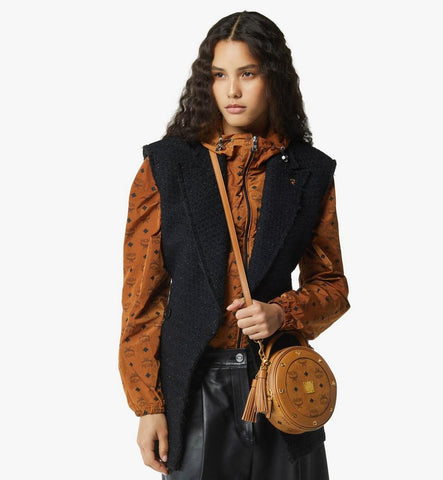 MWRGAOB01CO001-Pina Tambourine Bag in Visetos|Cognac