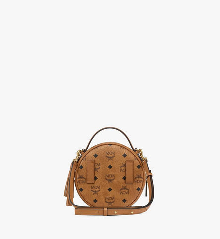 MWRGAOB01CO001-Pina Tambourine Bag in Visetos|Cognac