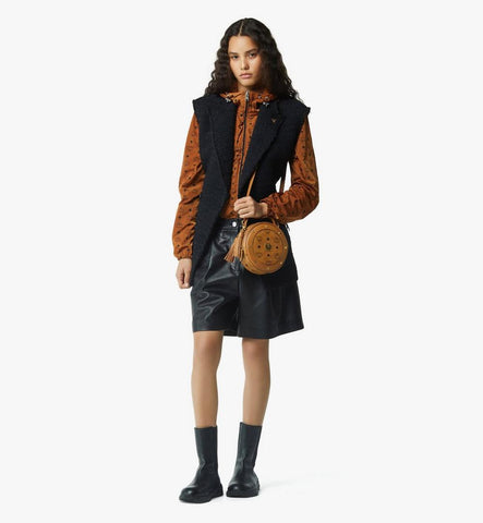 MWRGAOB01CO001-Pina Tambourine Bag in Visetos|Cognac