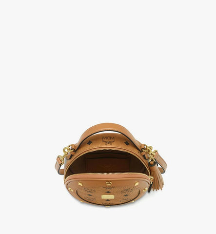 MWRGAOB01CO001-Pina Tambourine Bag in Visetos|Cognac