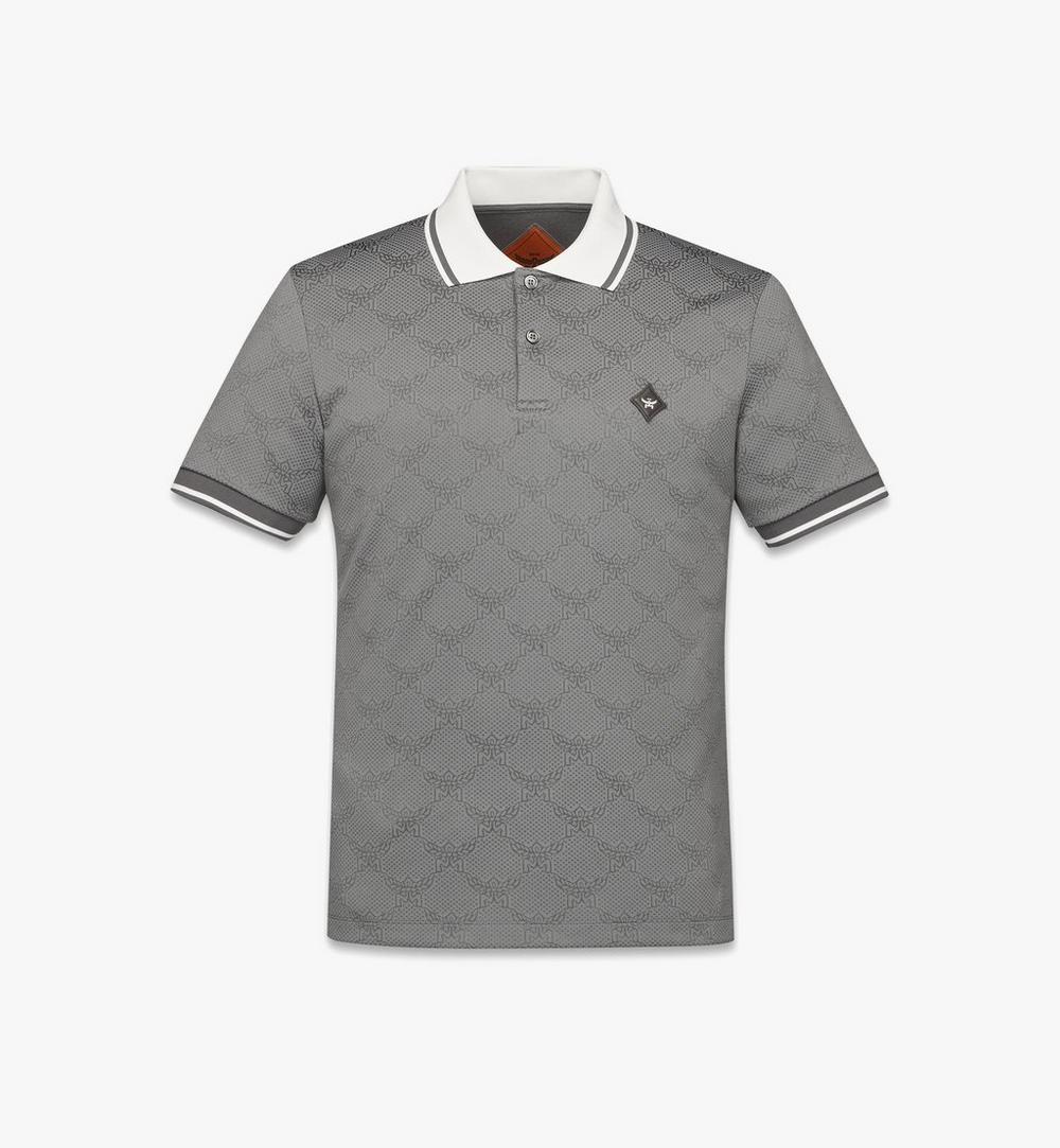 MHTFSMM10ED00L-Piqué Polo in Lauretos Jacquard|Dark Grey