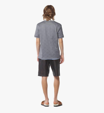 MHTFSMM10ED2XL-Piqué Polo in Lauretos Jacquard|Dark Grey