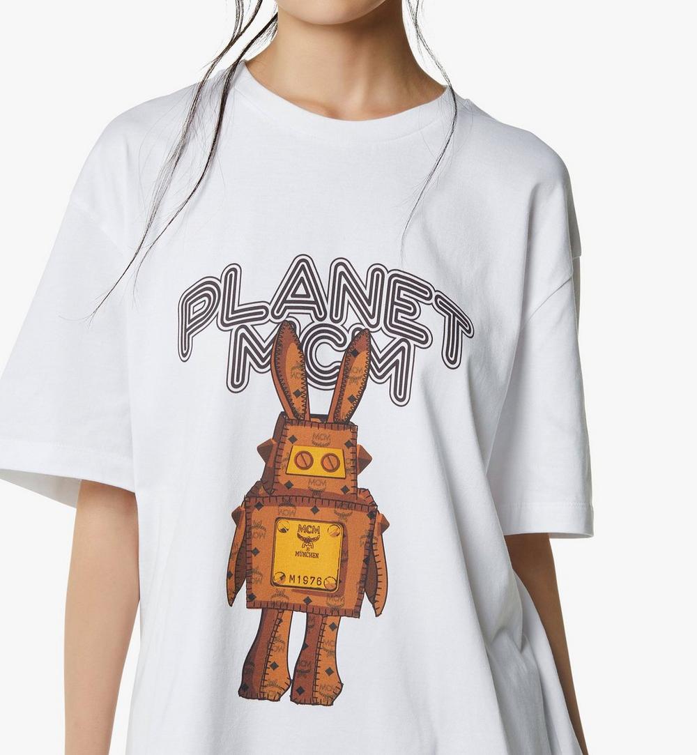 MHTGSMM01WT00L-Planet MCM Rabot T-Shirt in Organic Cotton|White