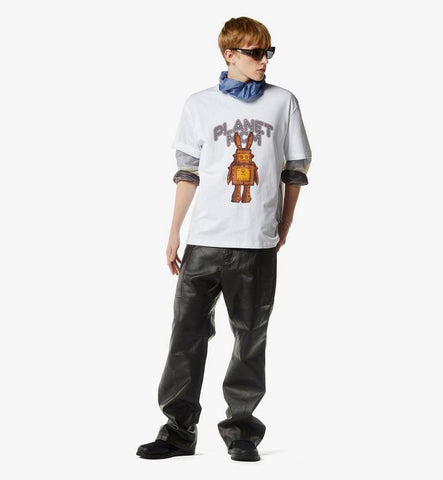 MHTGSMM01WT00S-Planet MCM Rabot T-Shirt in Organic Cotton|White