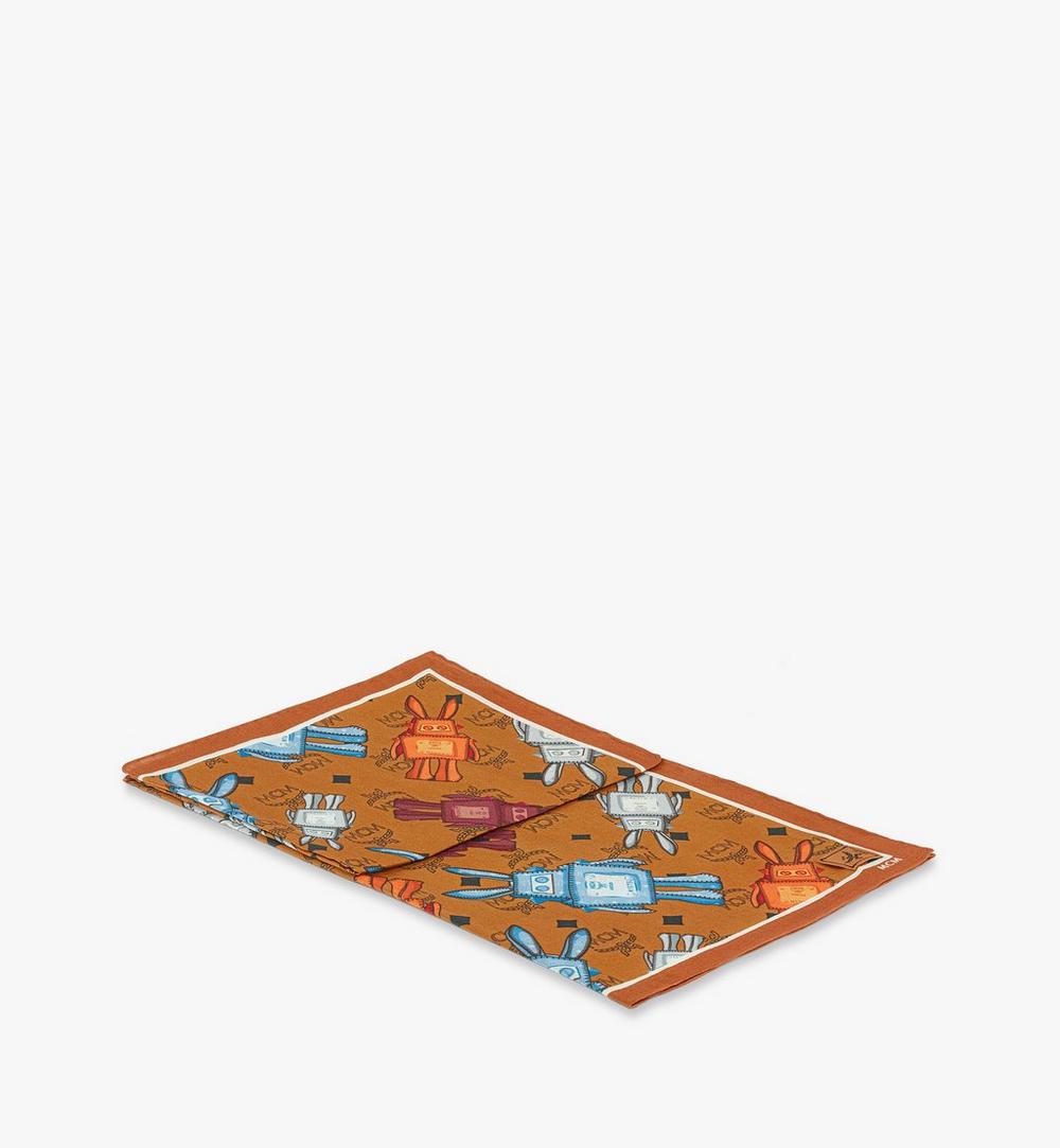 MEFGSMM04CO001-Rabot Monogram Print Bandana Scarf|Cognac