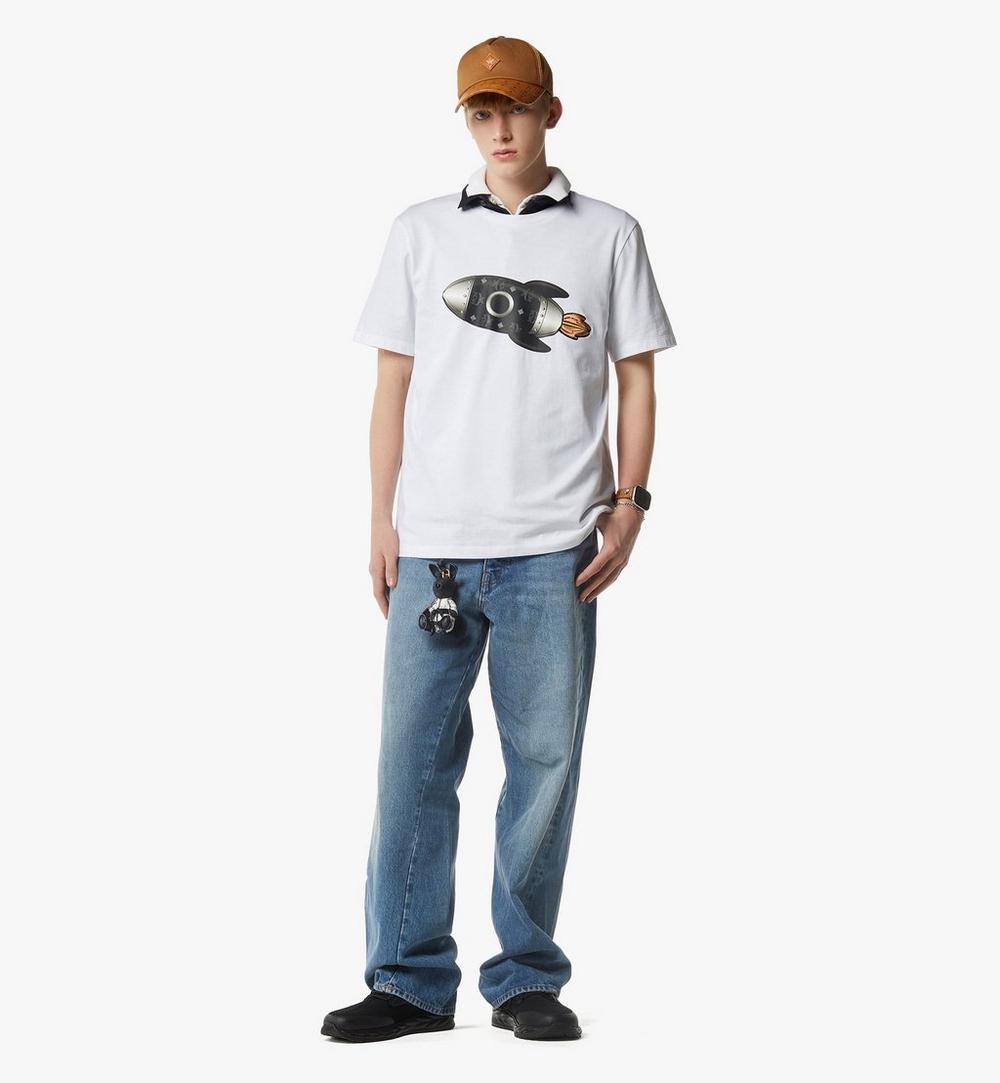 MHTGSMM02WT00L-Rocket T-Shirt in Organic Cotton|White