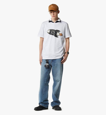 MHTGSMM02WT00L-Rocket T-Shirt in Organic Cotton|White
