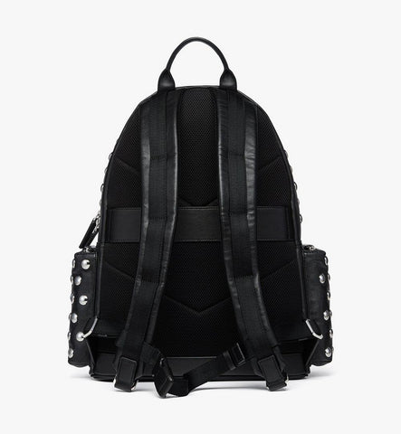 MMKGSVE05BK001-Stark Backpack in Galactic Gala Lamb Leather|BLACK