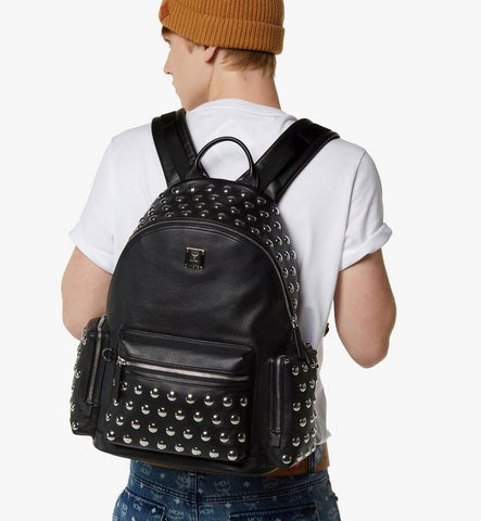 MMKGSVE05BK001-Stark Backpack in Galactic Gala Lamb Leather|BLACK