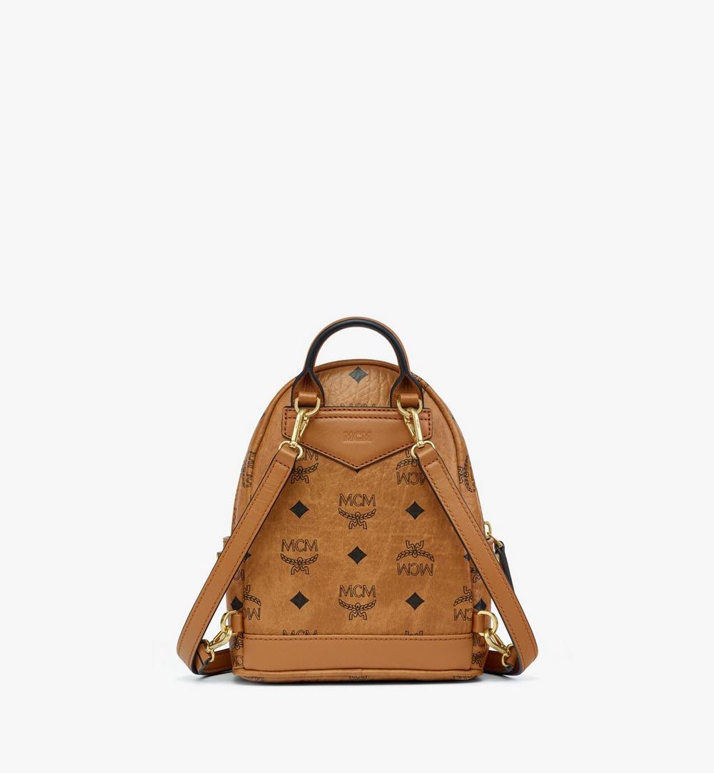MMKGAVE08CO001-Stark Bebe Boo Backpack in Gold Crystal Visetos|Cognac