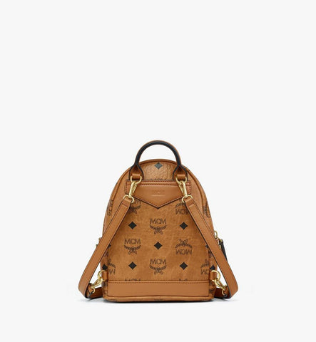 MMKGAVE08CO001-Stark Bebe Boo Backpack in Gold Crystal Visetos|Cognac