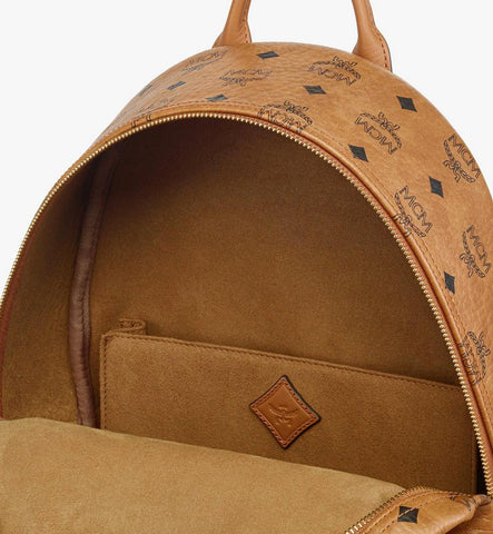 MMKGAVE07CO001-Stark Side Studs Backpack in Gold Crystal Visetos|Cognac