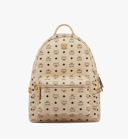 MMKEAVE12IG001-Stark Side Studs Backpack in Visetos|BEIGE
