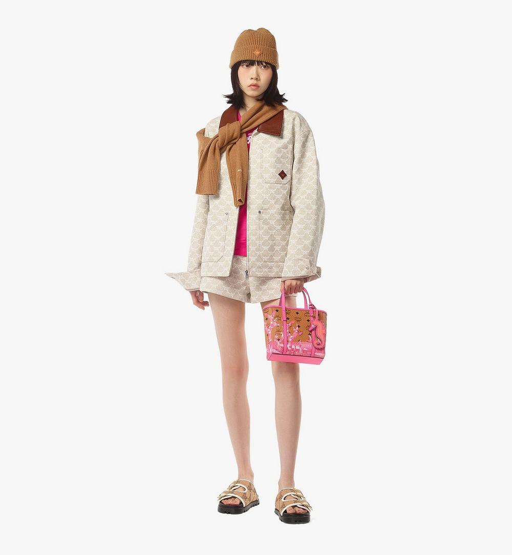 MWPFSMT01Q1001-Toni Top-Zip Shopper in Cubic Coral Visetos|SANGRIA SUNSET