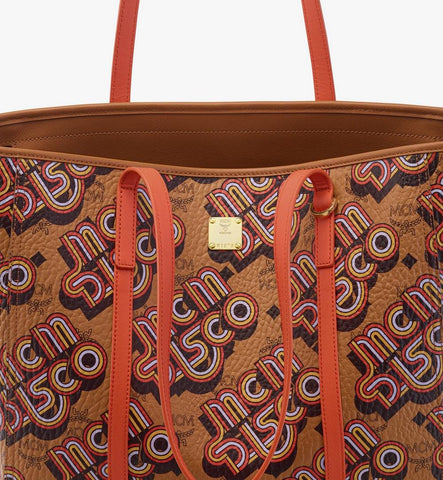 MWPGAMT01CO001-Toni Top-Zip Shopper in Disco Visetos|Cognac