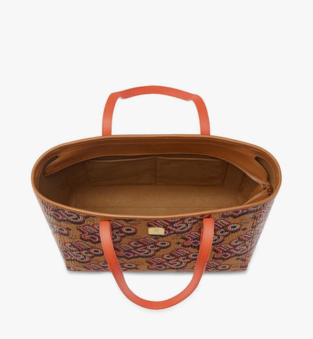 MWPGAMT01CO001-Toni Top-Zip Shopper in Disco Visetos|Cognac