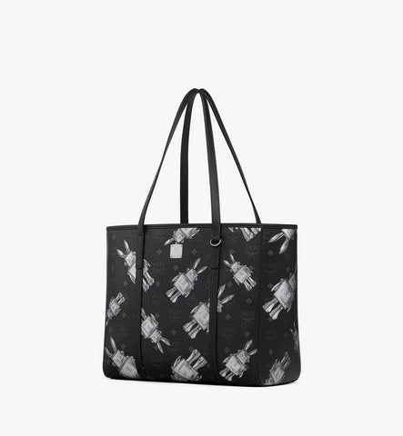 MWPGSMT10BK001-Toni Top-Zip Shopper in Rabot Visetos|BLACK