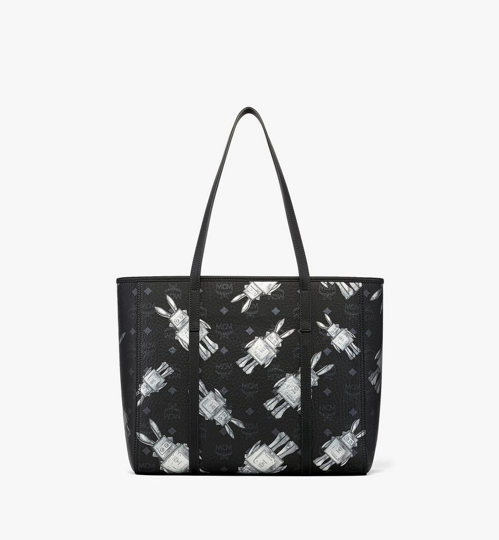 MWPGSMT10BK001-Toni Top-Zip Shopper in Rabot Visetos|BLACK