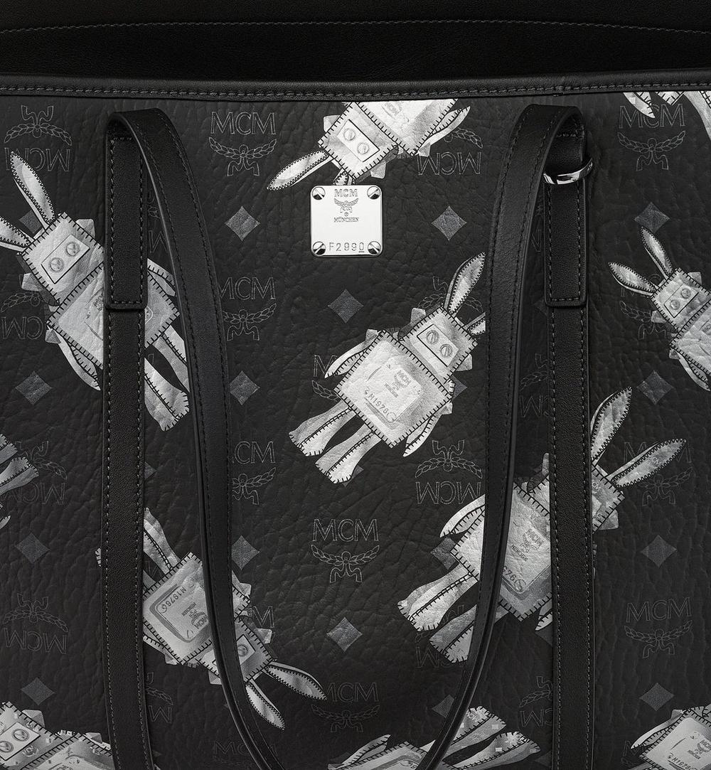 MWPGSMT10BK001-Toni Top-Zip Shopper in Rabot Visetos|BLACK