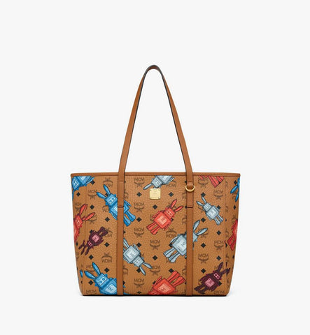 MWPGSMT06CO001-Toni Top-Zip Shopper in Rabot Visetos|COGNAC