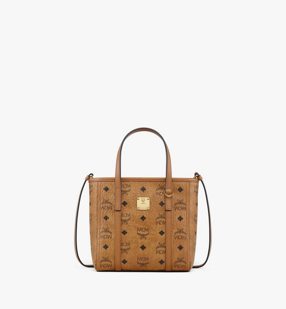 MWPGSMT02CO001-Toni Top-Zip Shopper in Visetos|Cognac