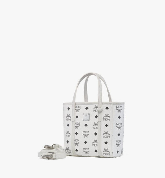 MWPGSMT03WT001-Toni Top-Zip Shopper in Visetos|White