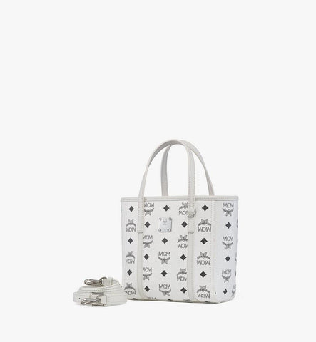 MWPGSMT03WT001-Toni Top-Zip Shopper in Visetos|White