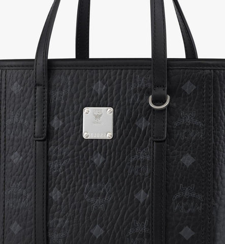 MWPGSMT02BK001-Toni Top-Zip Shopper in Visetos|Black
