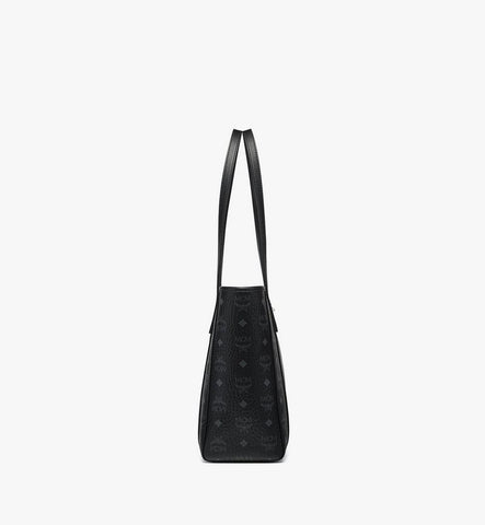 MWPFSMT03BK001-Toni Top-Zip Shopper in Visetos|BLACK