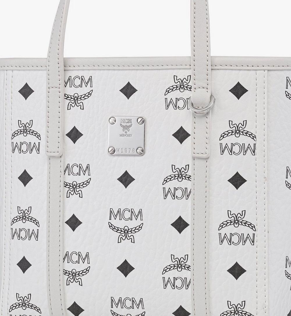 MWPGSMT02WT001-Toni Top-Zip Shopper in Visetos|White