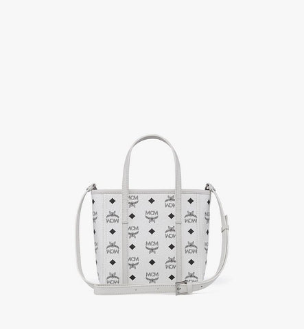 MWPGSMT02WT001-Toni Top-Zip Shopper in Visetos|White