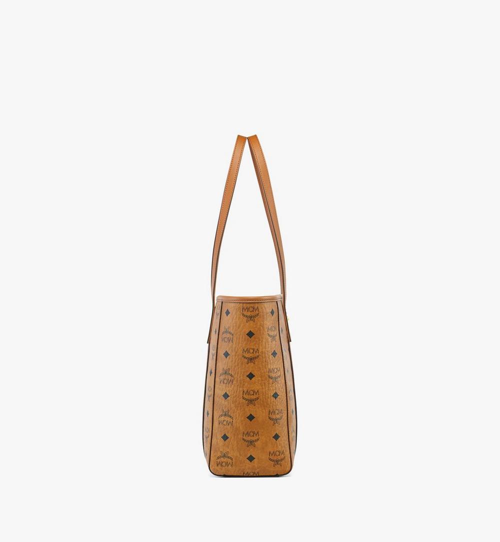 Mcm Medium Zipper Tote Toni Top-Zip Shopper In Visetos COGNAC Small