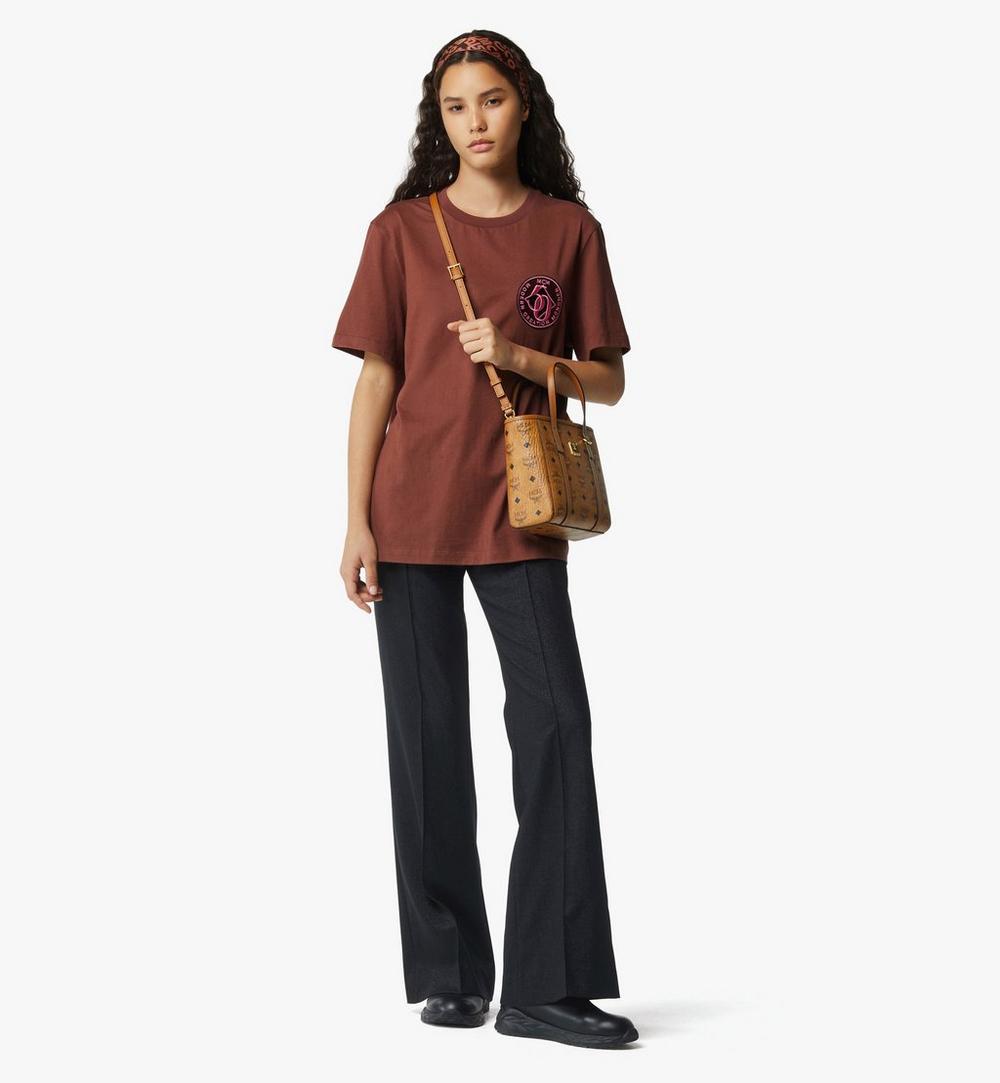 MWPGSMT02CO001-Toni Top-Zip Shopper in Visetos|Cognac