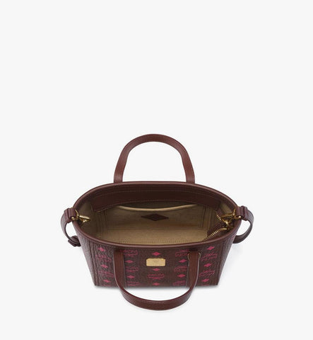 MWPGSMT024B001-Toni Top-Zip Shopper in Visetos|Cinnamon