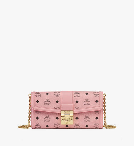MYLDSXT01PZ001-Tracy Chain Wallet in Visetos|SOFT PINK