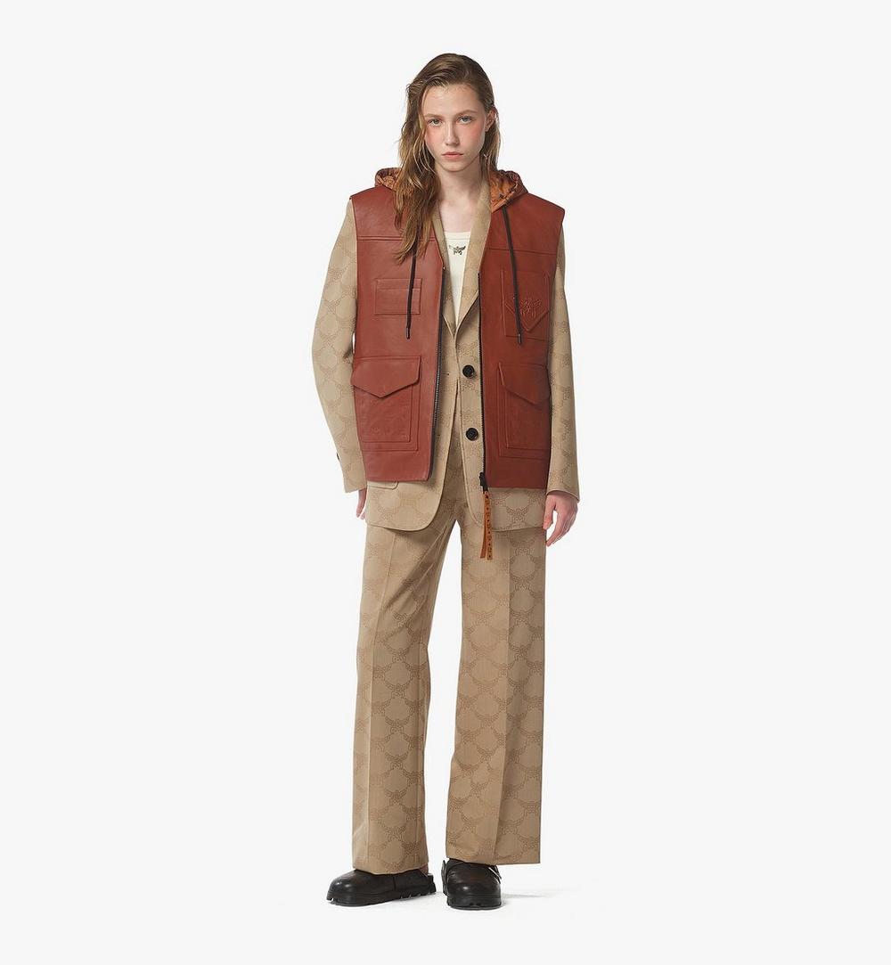 MHVFSMM02NR050-UNI MCM COL REVERSIBLE LEATHER VEST, 050|Brown