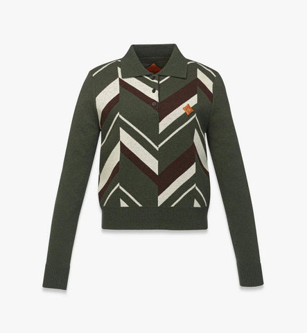 MFEFAMM01K800L-W MCM COL KNIT JQD KNIT POLO K8, LARGE|